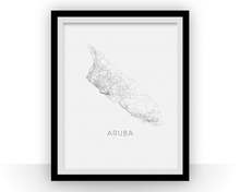 Load image into Gallery viewer, Aruba Map Black and White Print - aruba Black and White Map Print

