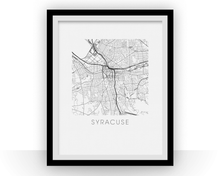 Load image into Gallery viewer, Syracuse Map Black and White Print - New York Black and White Map Print
