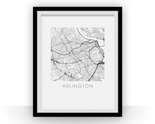 Load image into Gallery viewer, Arlington VA Map Black and White Print - virginia Black and White Map Print
