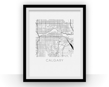 Load image into Gallery viewer, Calgary Map Black and White Print - alberta Black and White Map Print
