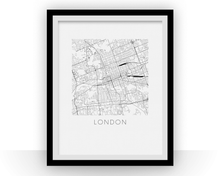 Load image into Gallery viewer, London Ontario Map Black and White Print - Ontario Black and White Map Print
