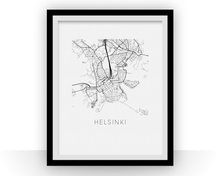 Load image into Gallery viewer, Helsinki Map Black and White Print - finland Black and White Map Print
