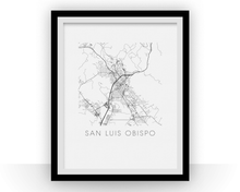 Load image into Gallery viewer, San Luis Obispo Map Black and White Print - california Black and White Map Print
