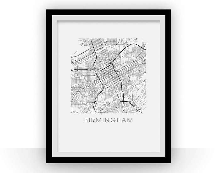 Birmingham Alabama Map Print