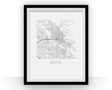 Load image into Gallery viewer, Boise Map Black and White Print - idaho Black and White Map Print
