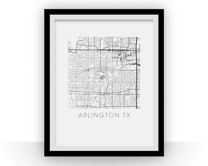 Arlington Texas Map Print