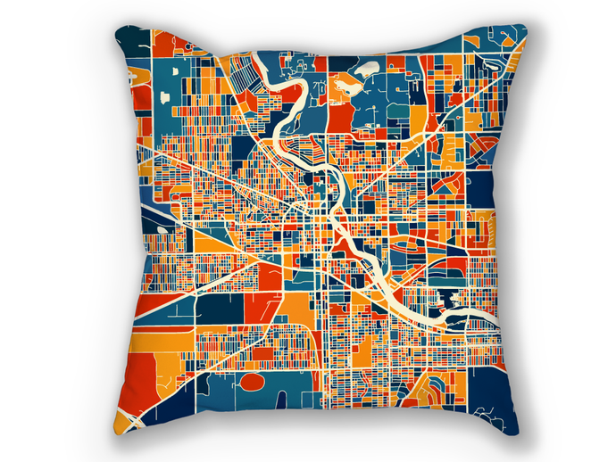 South Bend Map Pillow - Indiana Map Pillow 18x18