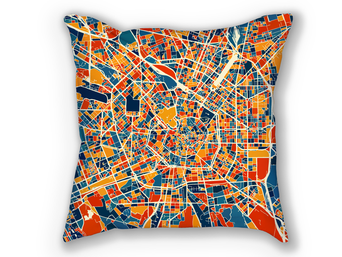 Milan Map Pillow - Italy Map Pillow 18x18