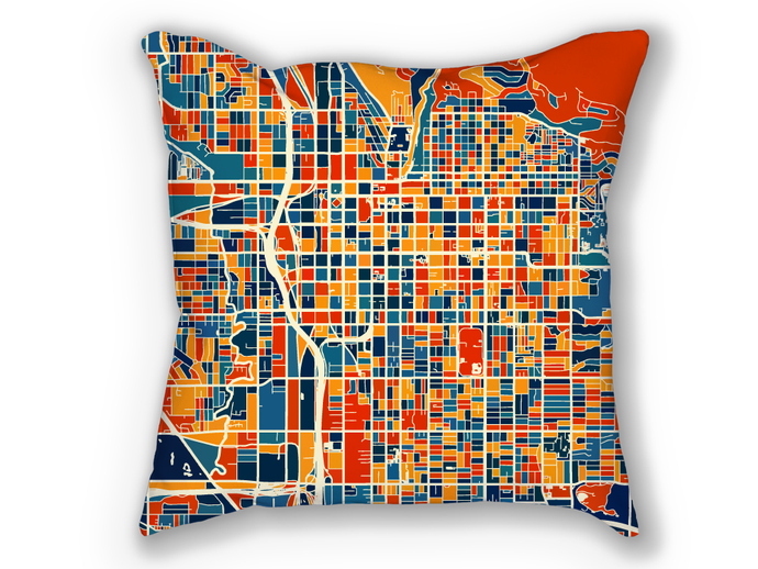 Salt Lake City Map Pillow - SLC Map Pillow 18x18