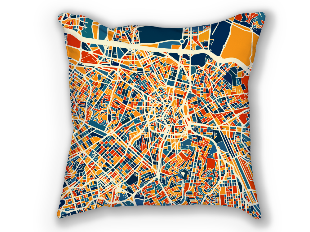 Sao Paulo Map Pillow - Brazil Map Pillow 18x18