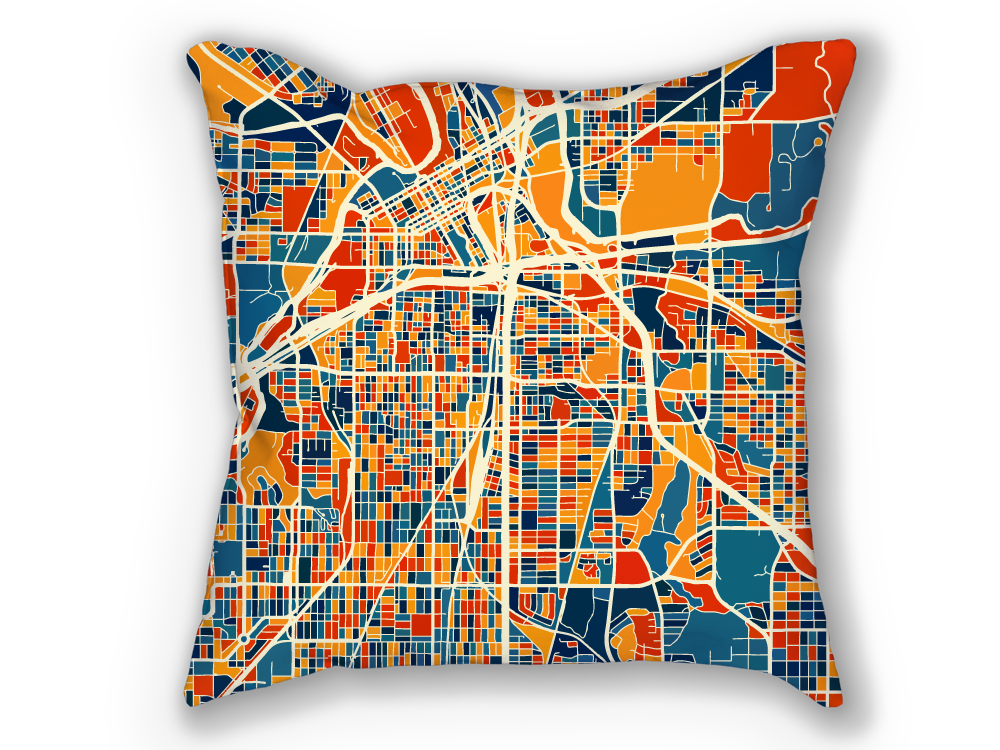 Fort Worth Map Pillow - Texas Map Pillow 18x18