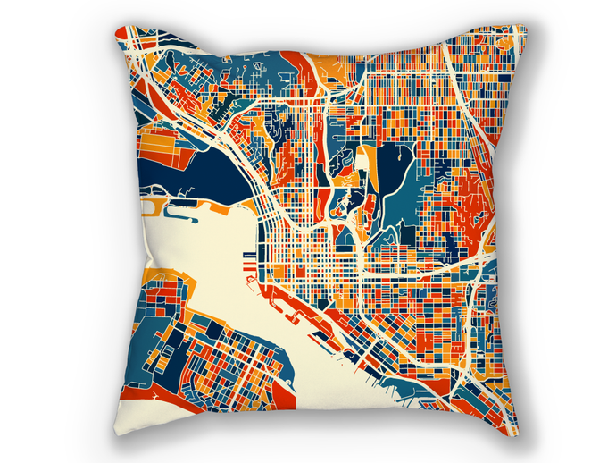 San Diego Map Pillow - California Map Pillow 18x18
