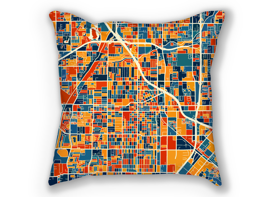 Santa Ana Map Pillow - California Map Pillow 18x18