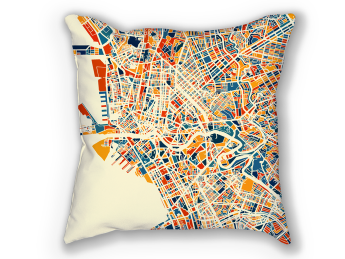 Manila Map Pillow - Philippines Map Pillow 18x18