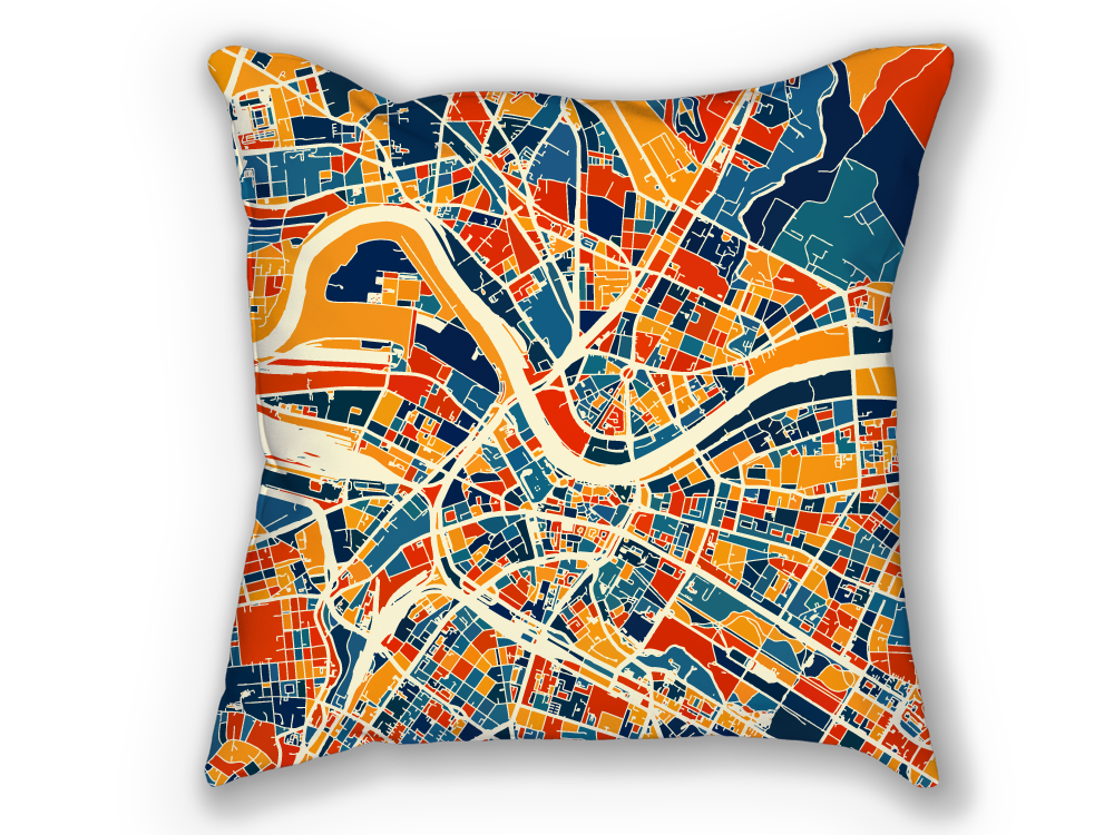 Dresden Map Pillow - Germany Map Pillow 18x18
