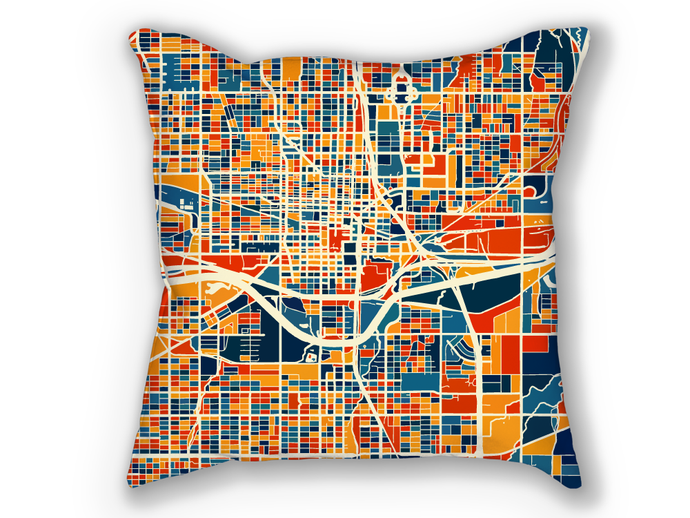 Oklahoma City Map Pillow - Oklahoma Map Pillow 18x18