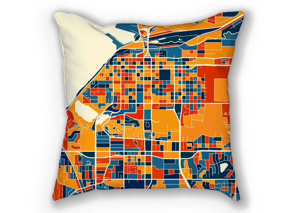 Anchorage Map Pillow - Alaska Map Pillow 18x18
