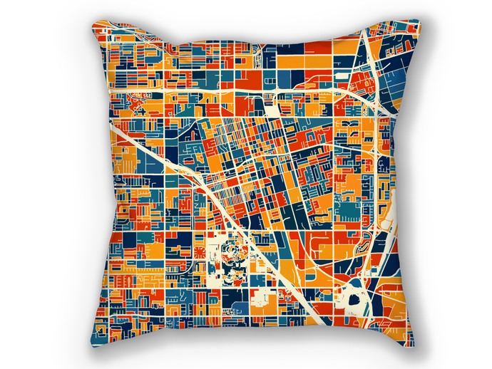 Anaheim Map Pillow - California Map Pillow 18x18