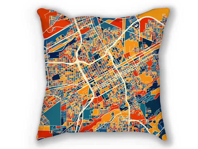 Birmingham Alabama Map Pillow - Alabama Map Pillow 18x18