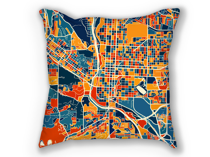 Colorado Springs Map Pillow - Colorado Map Pillow 18x18