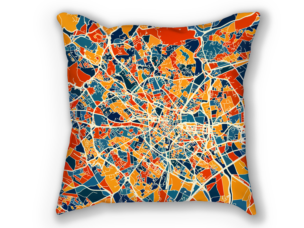 Montpellier Map Pillow - France Map Pillow 18x18