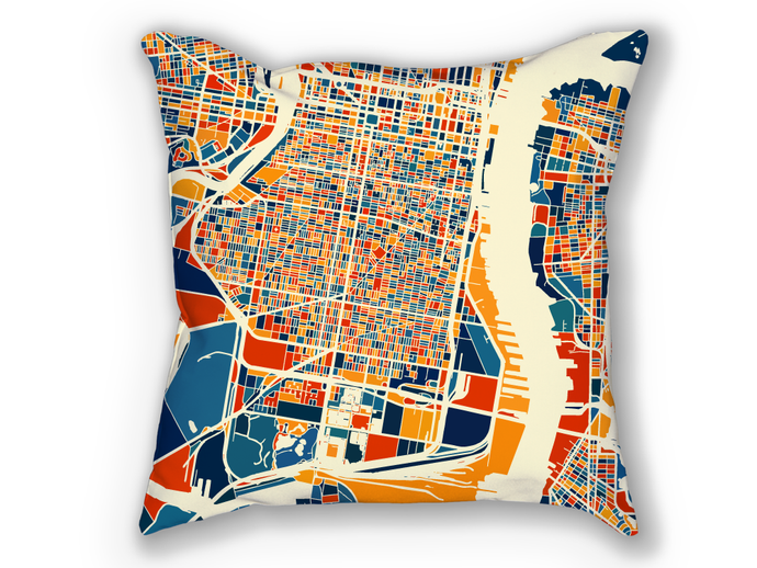 Philadelphia Map Pillow - Philly Map Pillow 18x18
