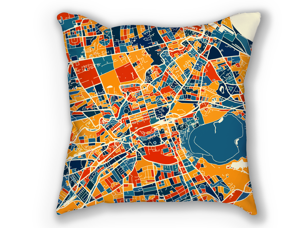 Edinburgh Map Pillow - Scotland Map Pillow 18x18