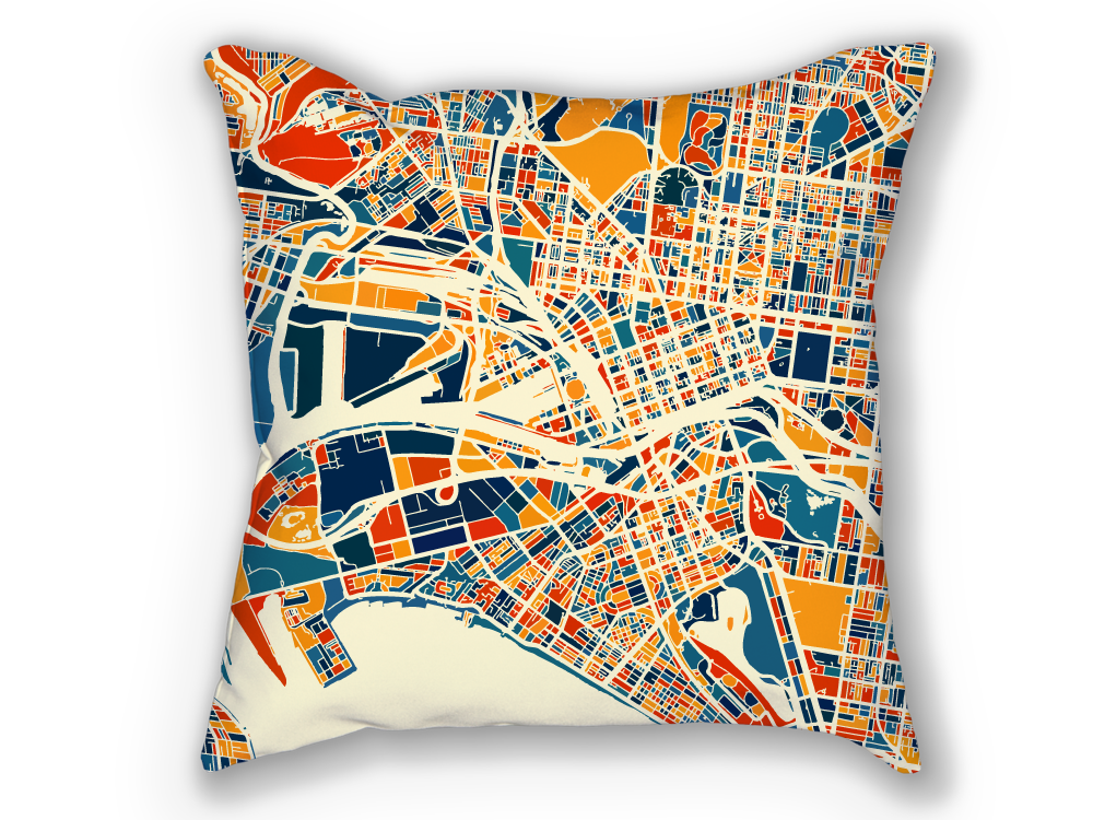 Melbourne Map Pillow - Australia Map Pillow 18x18