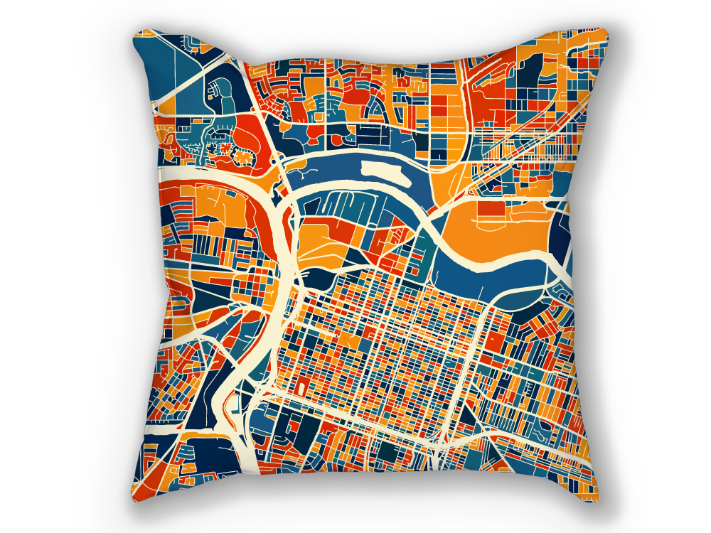 Sacramento Map Pillow - Ca Map Pillow 18x18