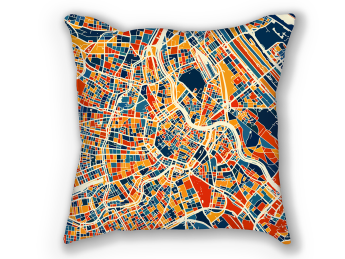 Vienna Map Pillow - Austria Map Pillow 18x18