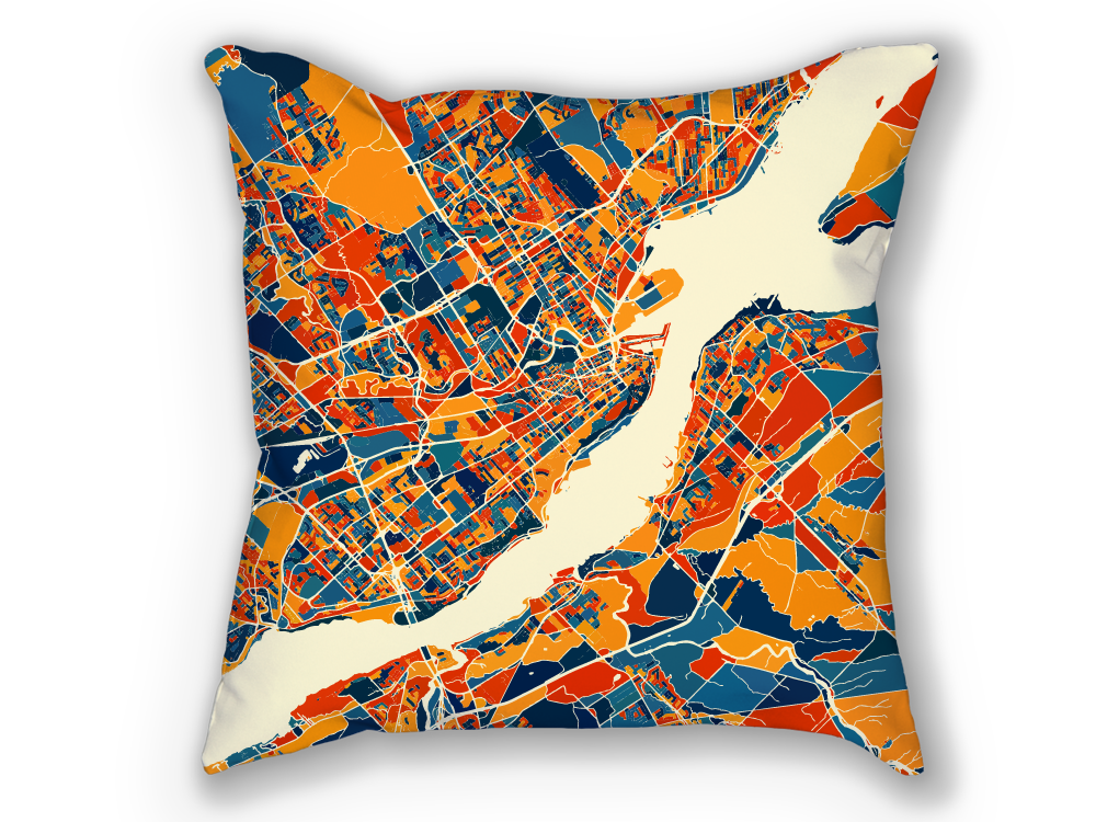Quebec Map Pillow - Qc Map Pillow 18x18