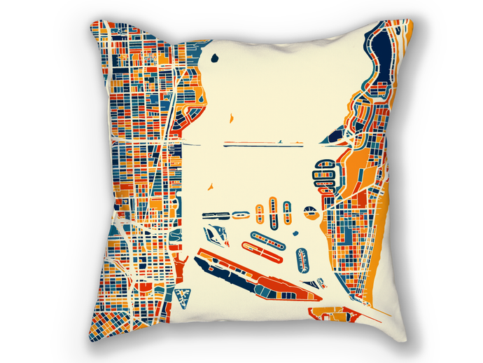 Miami Map Pillow - Florida Map Pillow 18x18