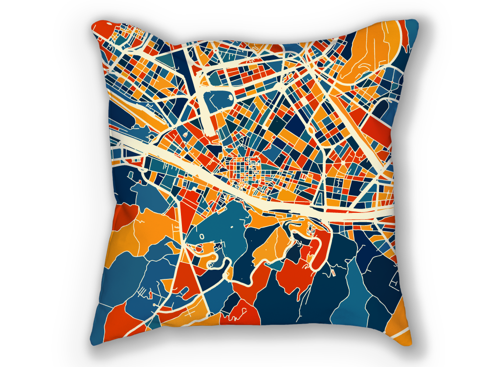 Florence Map Pillow - Italy Map Pillow 18x18