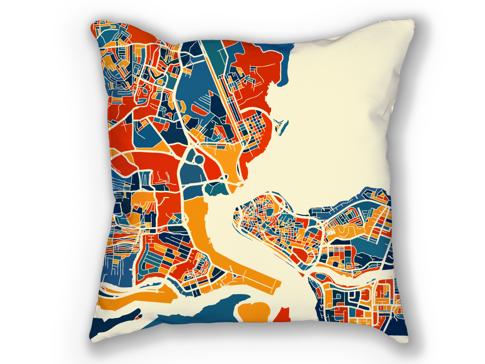 Lagos Map Pillow - Nigeria Map Pillow 18x18