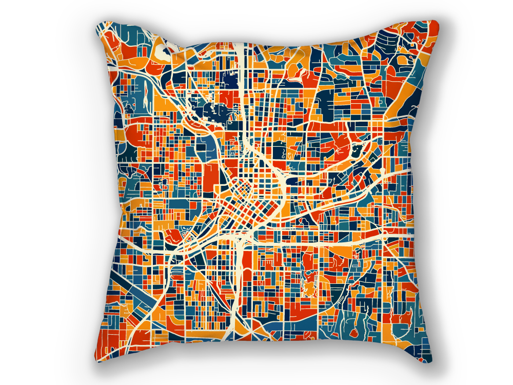 Atlanta Map Pillow - Georgia Map Pillow 18x18