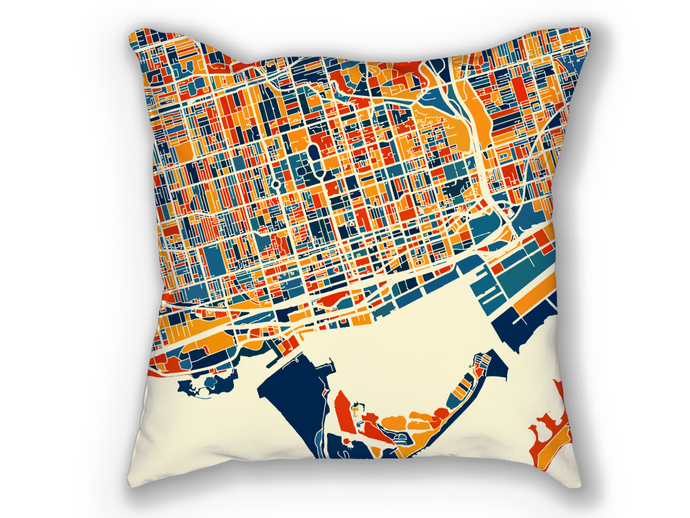 Toronto Map Pillow - To Map Pillow 18x18