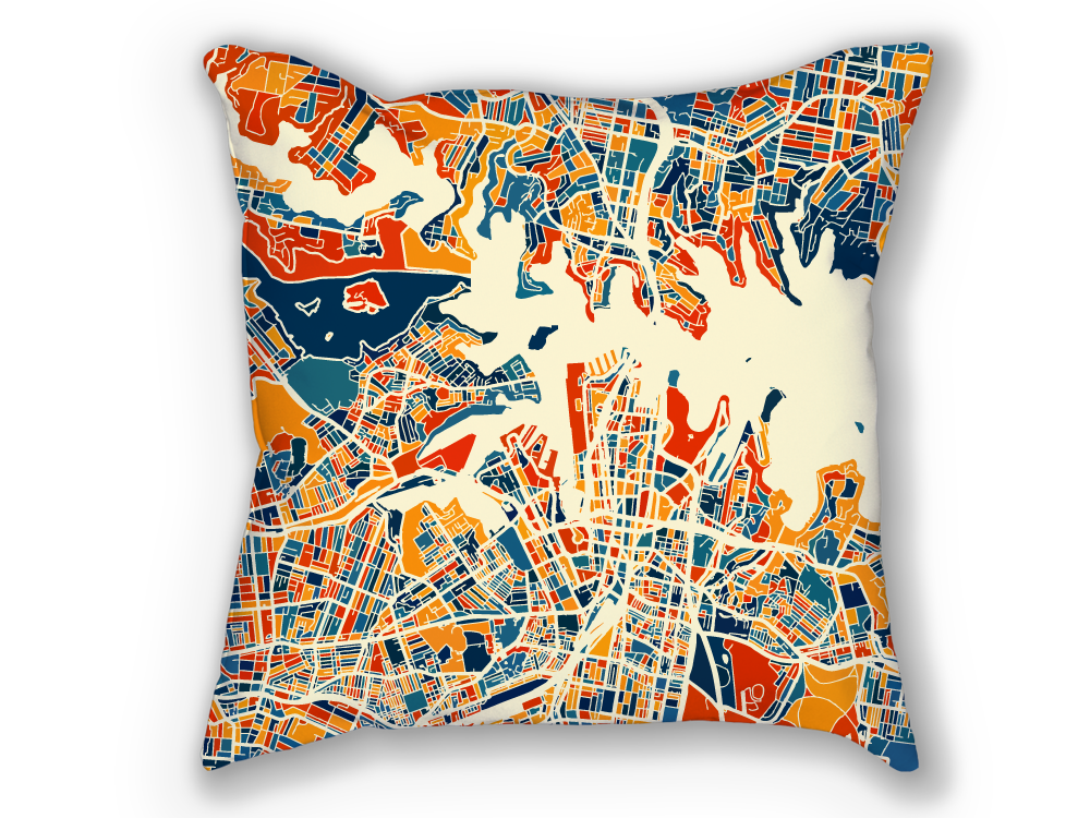 Sydney Map Pillow - Nsw Map Pillow 18x18