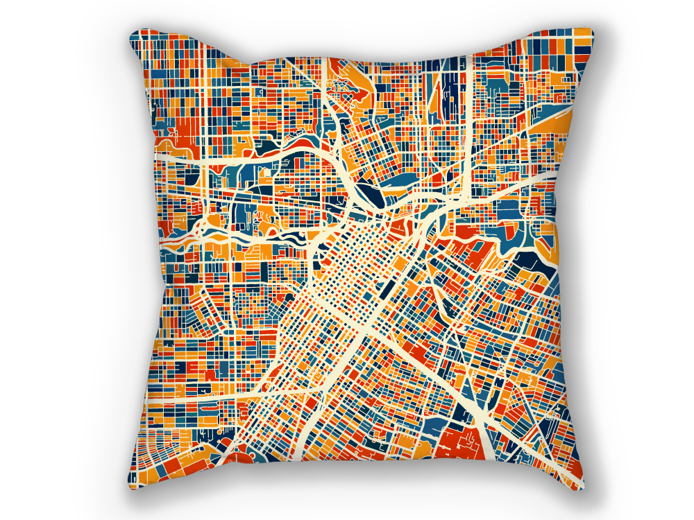 Houston Map Pillow - Texas Map Pillow 18x18