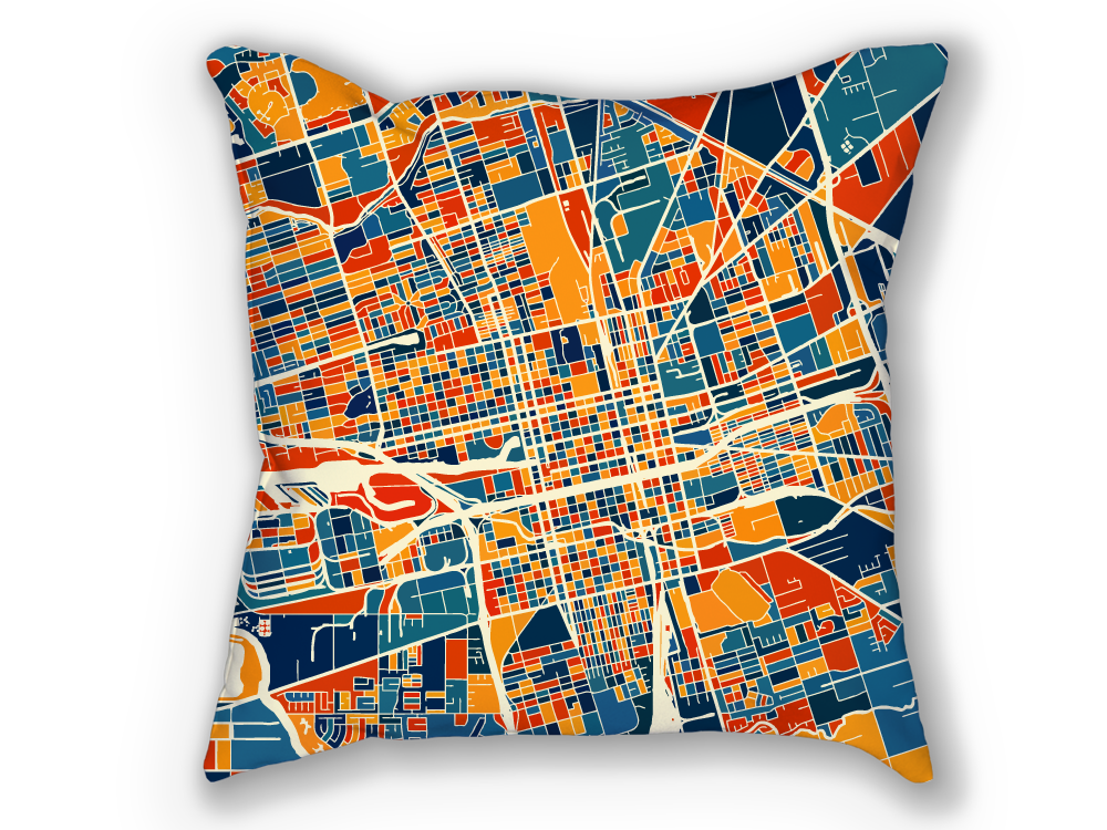 Stockton Map Pillow - California Map Pillow 18x18