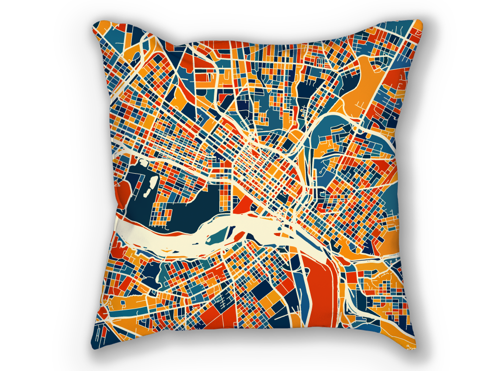 Richmond Map Pillow - Virginia Map Pillow 18x18