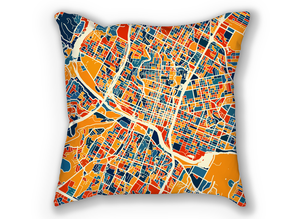 Austin Map Pillow - Texas Map Pillow 18x18