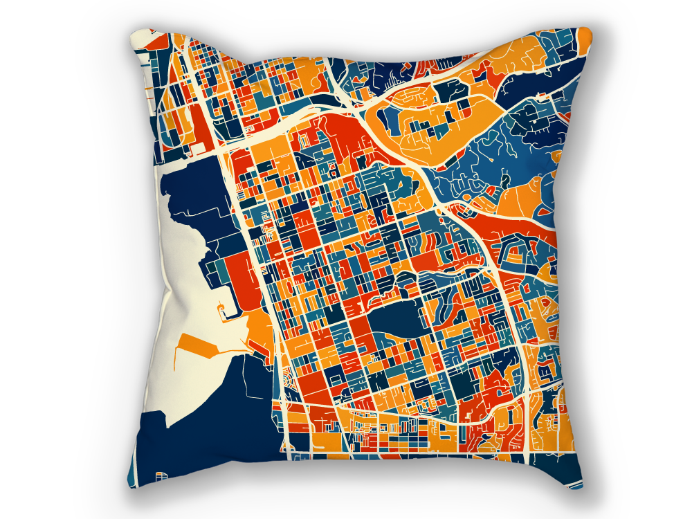 Chula Vista Map Pillow - California Map Pillow 18x18