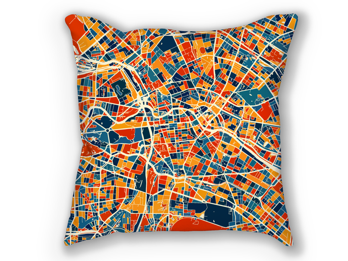 Berlin Map Pillow - Germany Map Pillow 18x18