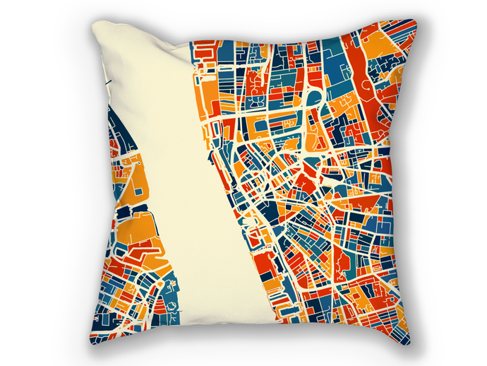 Liverpool Map Pillow - England Map Pillow 18x18
