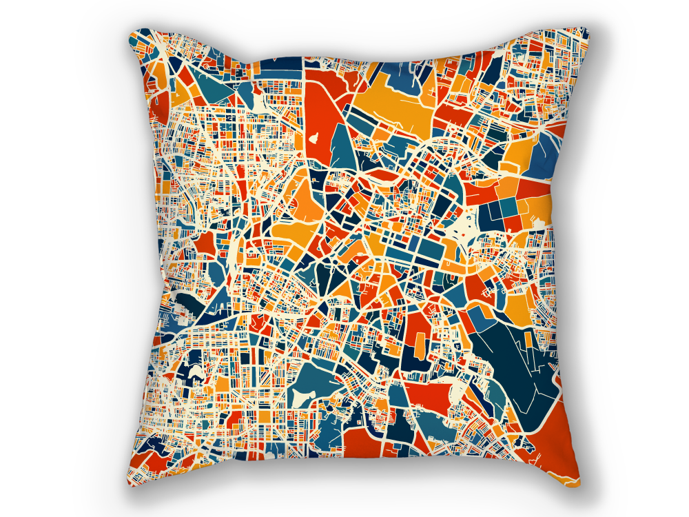 Bangalore Map Pillow - India Map Pillow 18x18