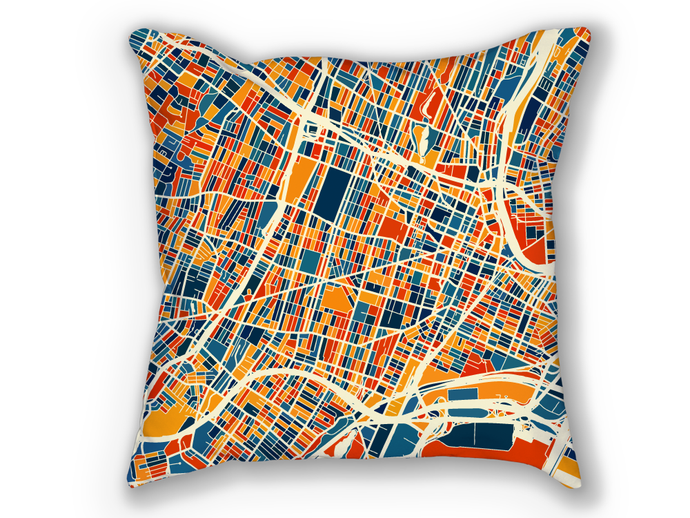 Newark Map Pillow - New Jersey Map Pillow 18x18