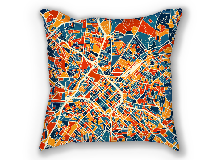 Charlotte Map Pillow - North Carolina Map Pillow 18x18