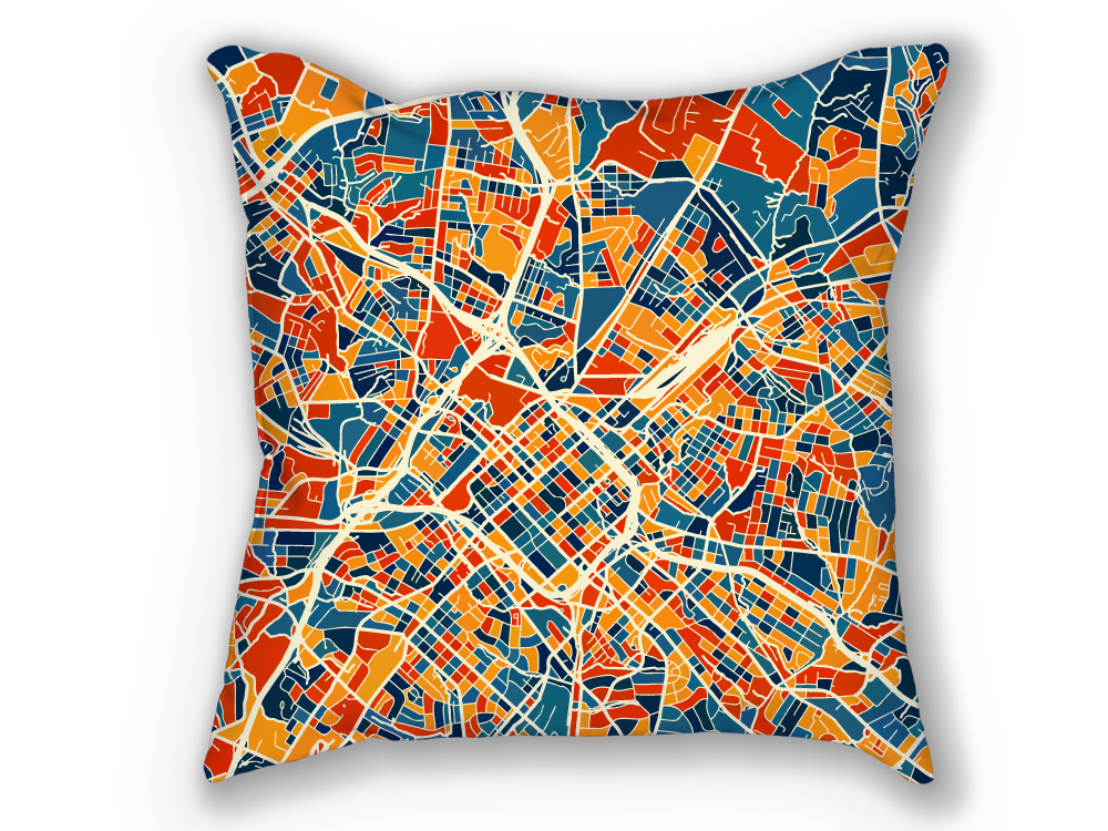 Charlotte Map Pillow - North Carolina Map Pillow 18x18