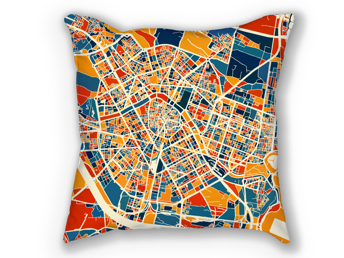 Valencia Map Pillow - Spain Map Pillow 18x18