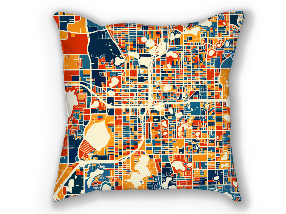 Orlando Map Pillow - Florida Map Pillow 18x18